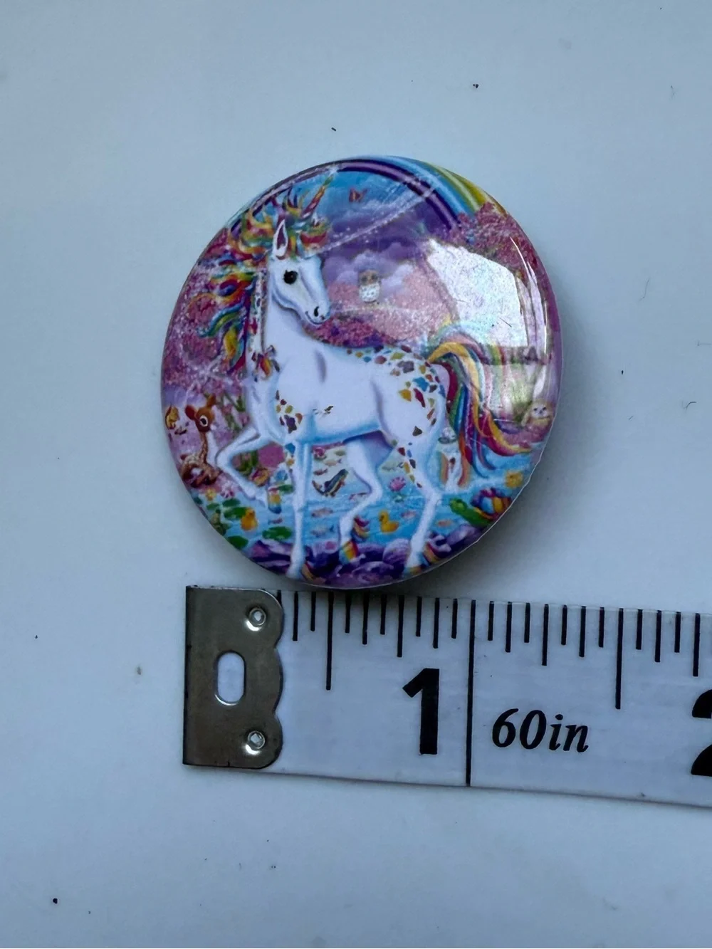 Lisa frank Whimsical Rainbow Unicorn Round Pouch - Purple & Multicolor pin